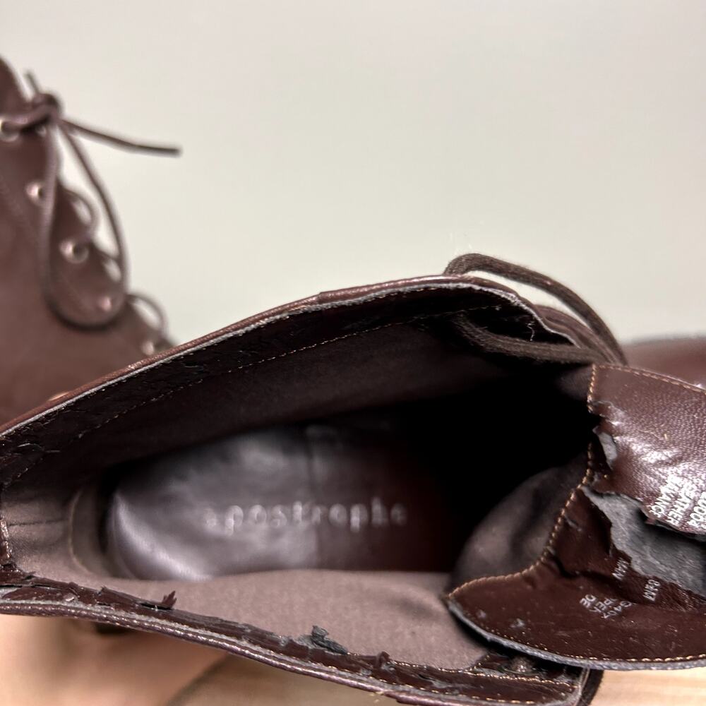 Apostrophe Tootsie Heeled Ankle Booties Brown Leather Victorian Style Shoes 8.5 - Picture 5 of 12